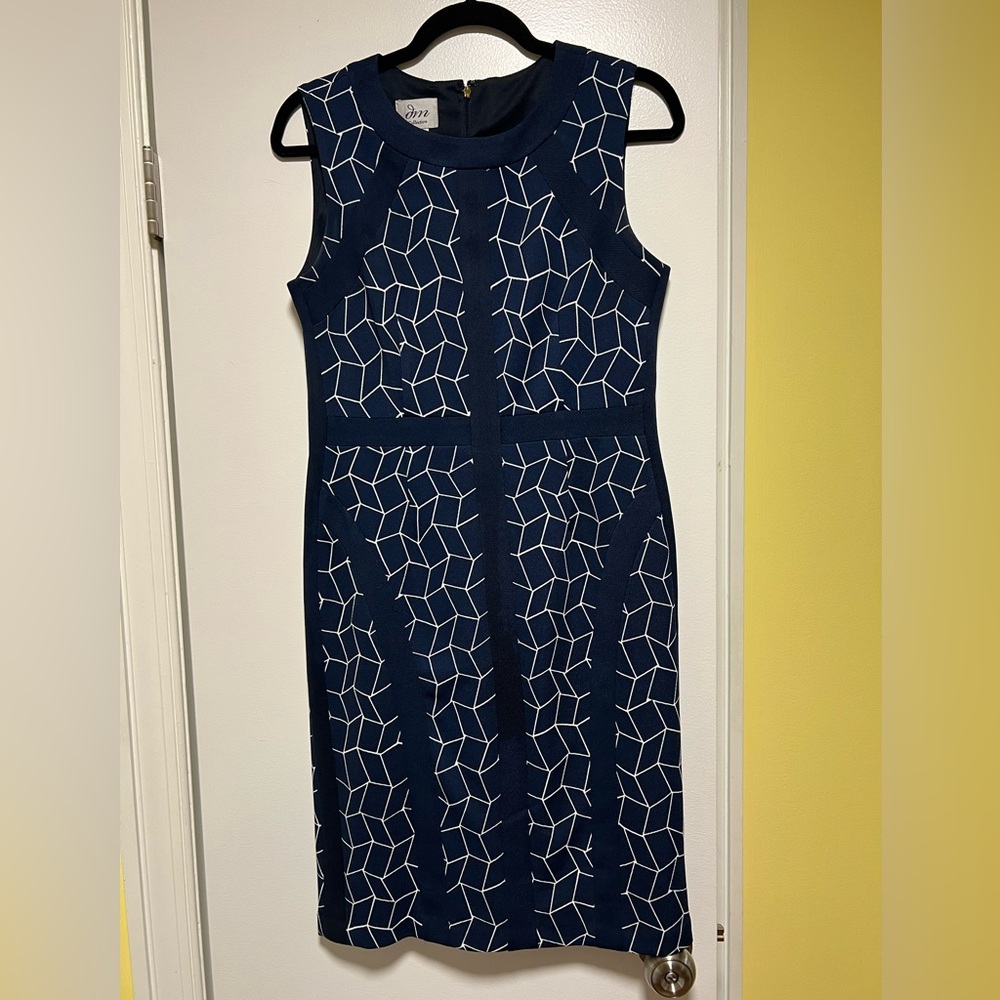 DM Collection blue and white midi dress